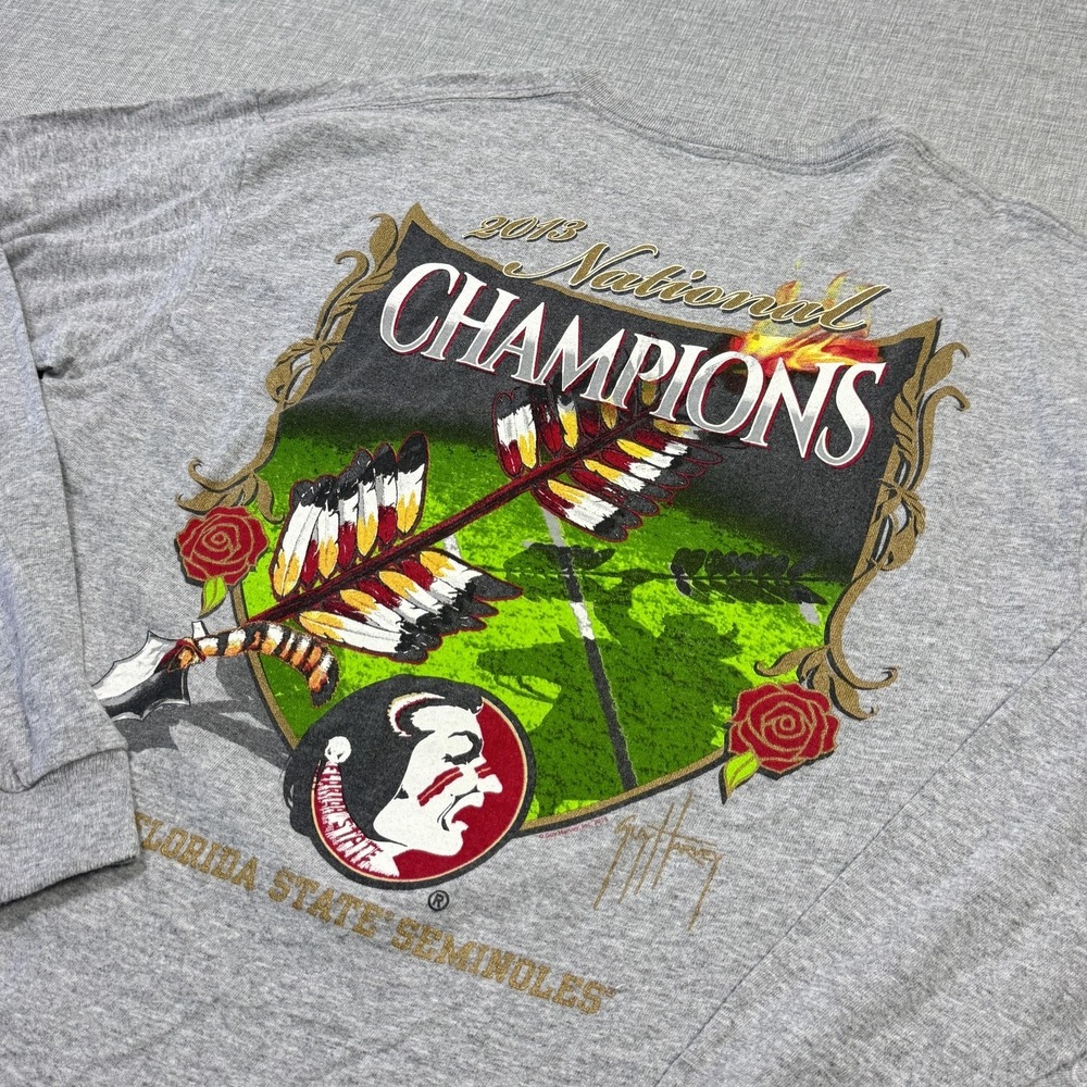 Guy Harvey Florida State Seminoles Shirt Men L Gray NCAA Football Long‎ Sleeve